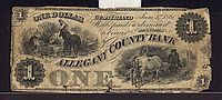 Cumberland, MD 1861 $1, Allegany County Bank